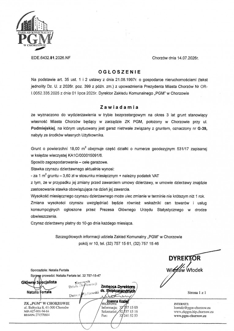 ogłoszenie